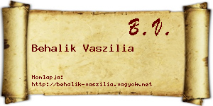 Behalik Vaszilia névjegykártya
